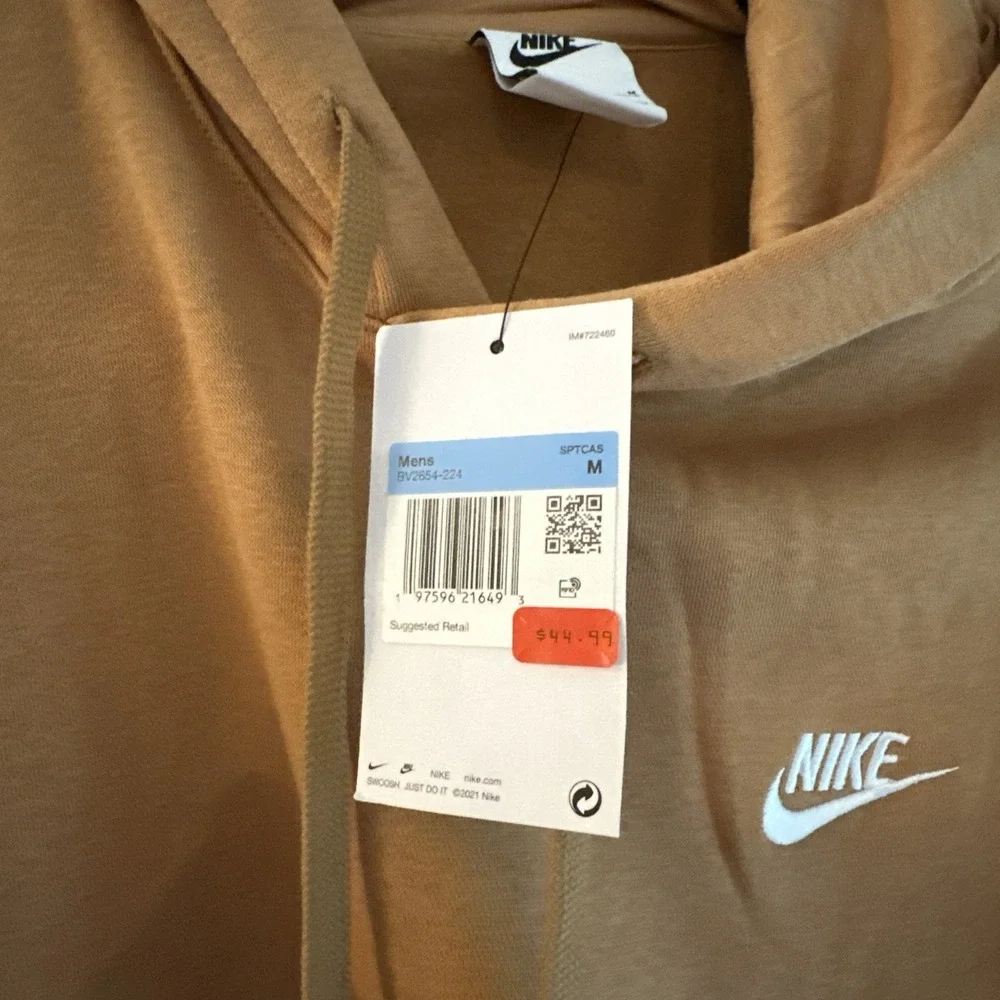 Nike Men's Camel Fleece Pullover‎ Hoodie BV2654-224 Size M NWT